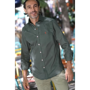 Camisa hombre clásica verde de algodón RqueR.